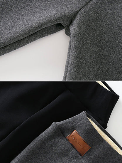 Simple Skinny Leg Keep Warm Solid Color With Velvet Leggings