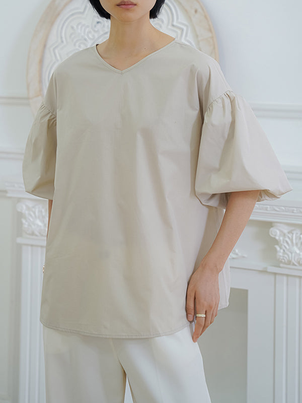 Halbarm Lose Einfarbig V-Ausschnitt Blusen &amp; Hemden Tops 