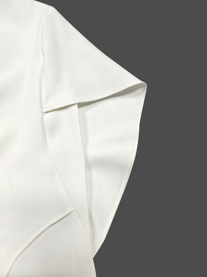 Half Sleeves Loose Solid Color Deep V-Neck Mini Dresses