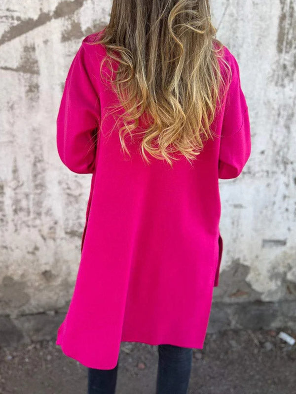 Oberbekleidung mit Kapuze, langen Ärmeln, Taschen, einfarbigem Reißverschluss und geteiltem Gelenk 