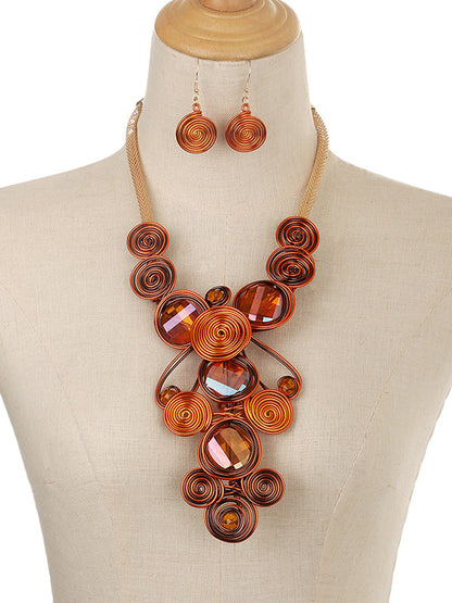 Artisan Gemstone Wirework Necklace & Earring Set
