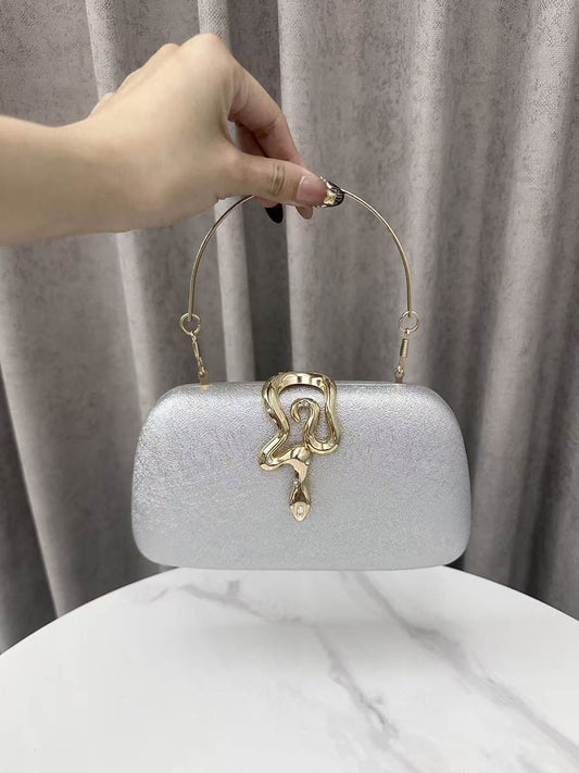 Irregularity Chains Lock Shiny Crossbody Bags Evening Bags Clutches