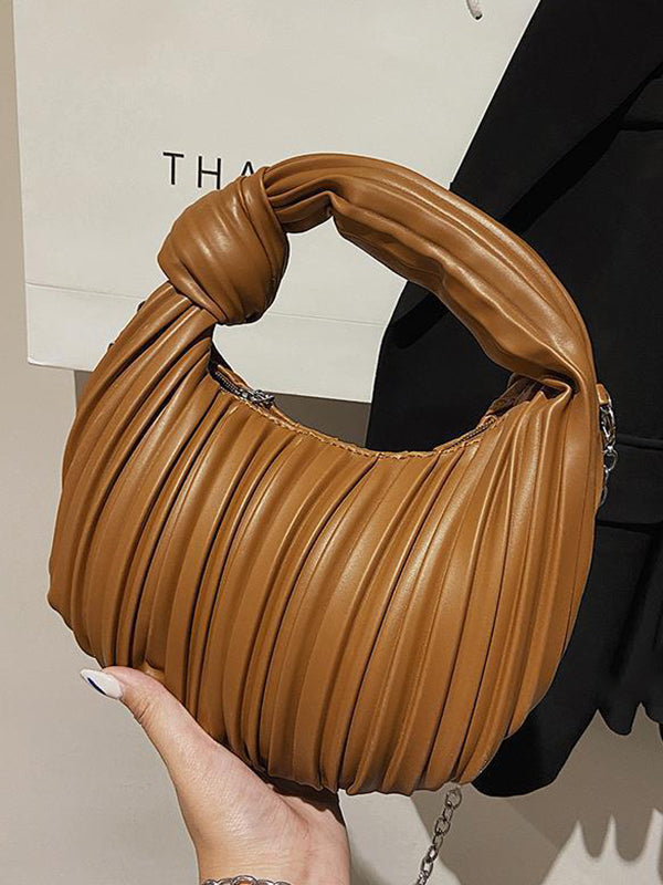 Pleated Split-Joint Zipper Bags Accessories Handbags Shoulder Bags