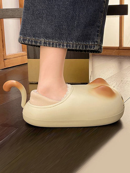 Round-Toe Split-Joint Platform Shoes Slippers