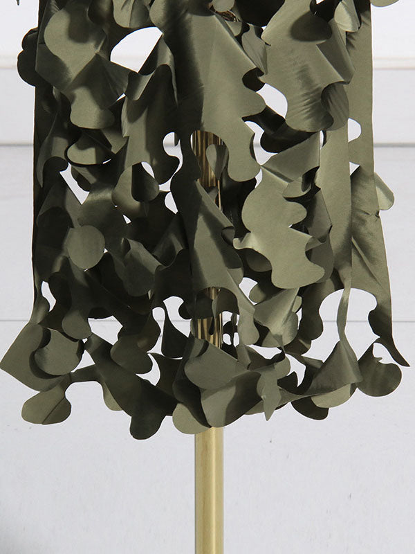 Jupe taille haute ample asymétrique fendue avec fermeture éclair latérale 