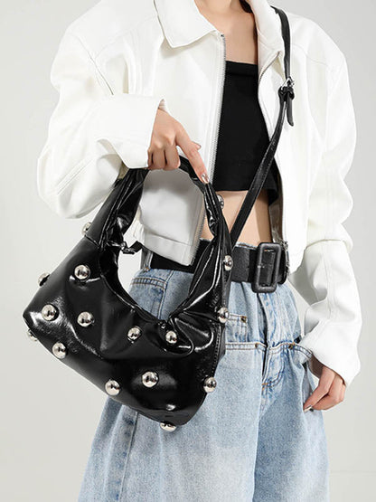 Geometric Rivet Handbags Shoulder Bags