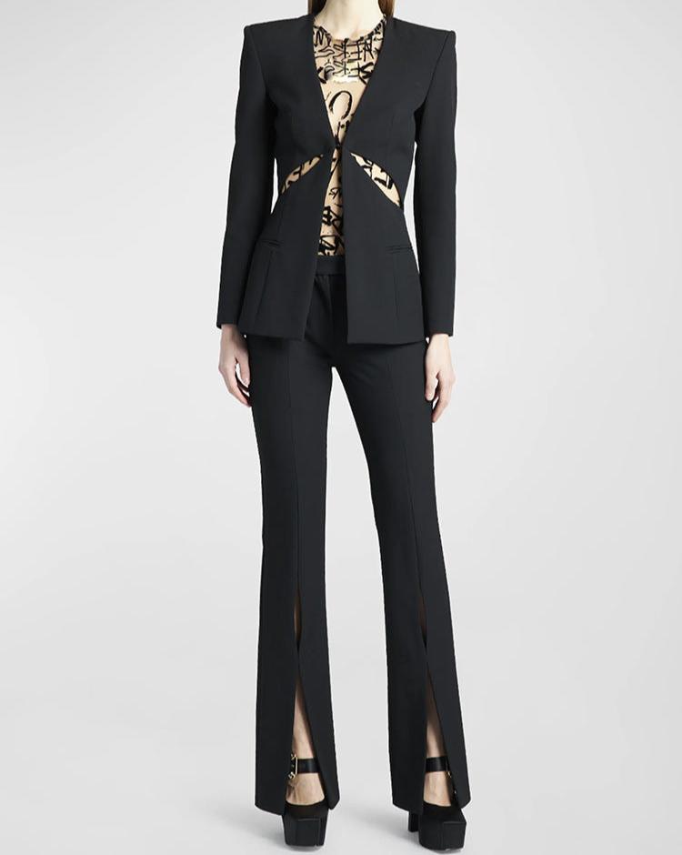 JACKIE Cut Out Boydcon Suit BLACK