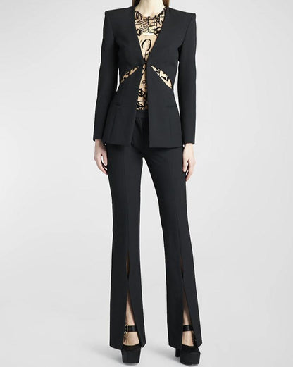 JACKIE Cut Out Boydcon Suit BLACK
