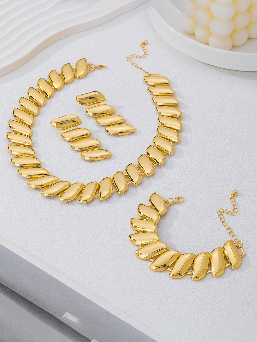 Solid Color Geometric Necklaces Accessories Drop Earrings Bracelet Accessories