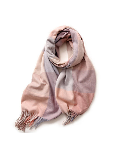 Keep Warm Plaid Tasseled Shawl&Scarf