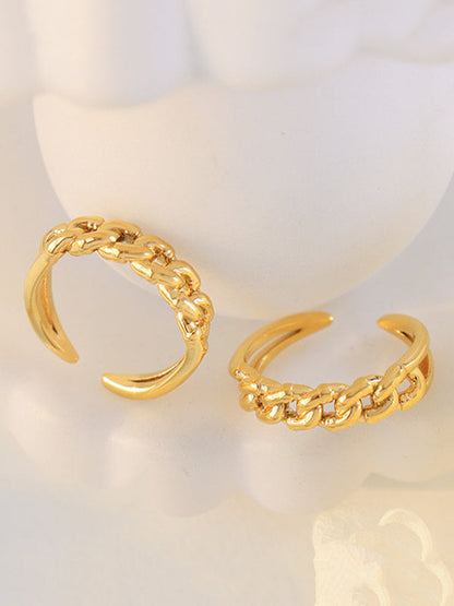 Chains Hollow Solid Color Rings Accessories