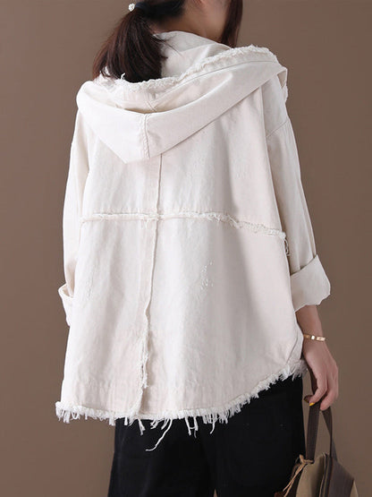 Original Solid Hooded Denim Outwear