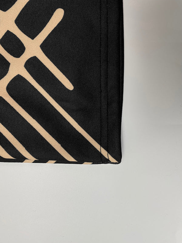 A-Line Long Sleeves Pockets Printed High Neck Mini Dresses