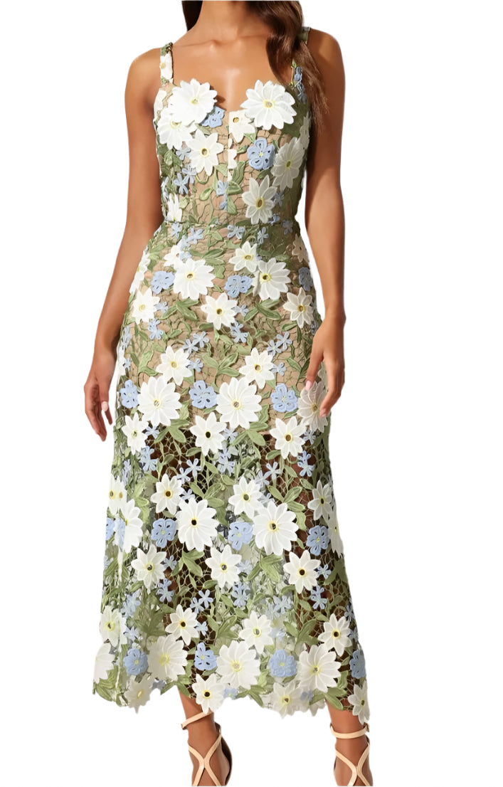 NOVALEE Flowers Midi Bodycon Dress – Esssen