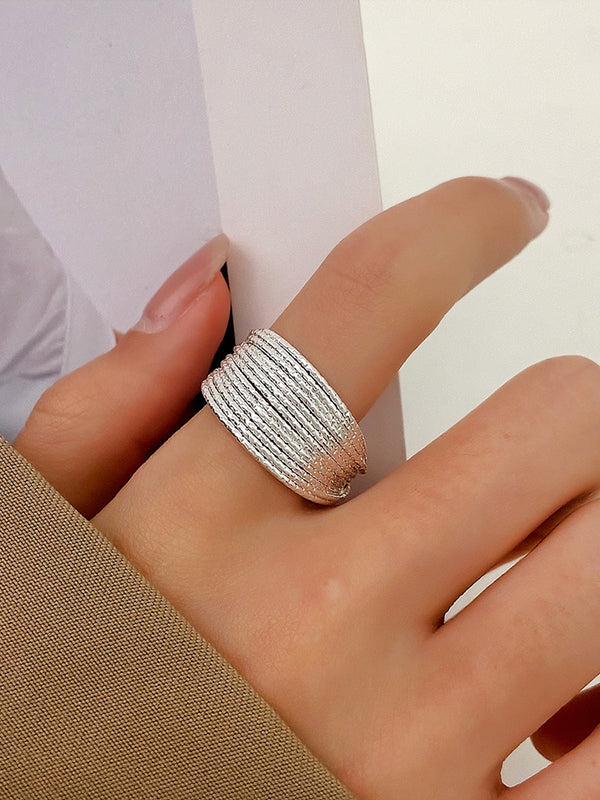 Bagues creuses réglables à paillettes de couleur unie, accessoires 