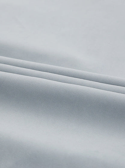 Long Sleeves Loose Solid Color Split-Joint High-Neck Blouses