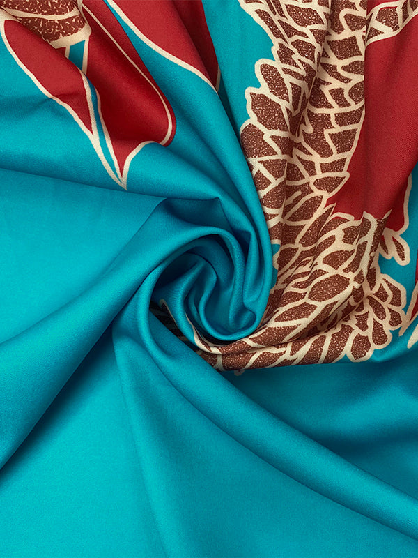 Robe longue trapèze ample à imprimé floral, plissée, fendue et épaules dénudées 