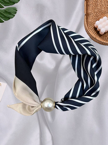Printed Split-Joint Striped Shawl&Scarf BLACK One_size