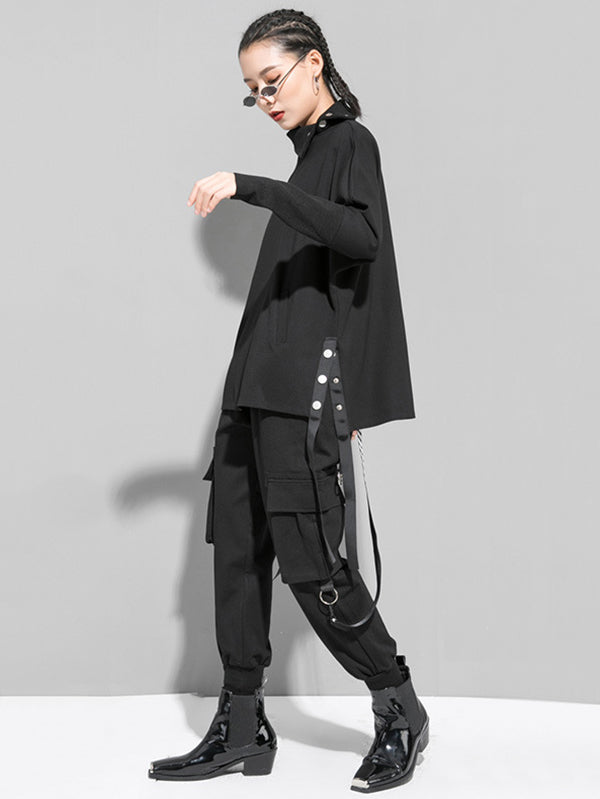 Original Solide Stehkragen T-Shirts Tops 