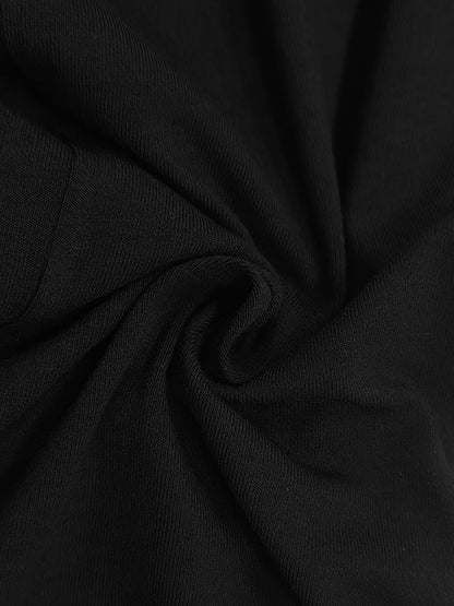 Robe longue moulante sans manches, plissée, couleur unie, à col montant et à fentes 