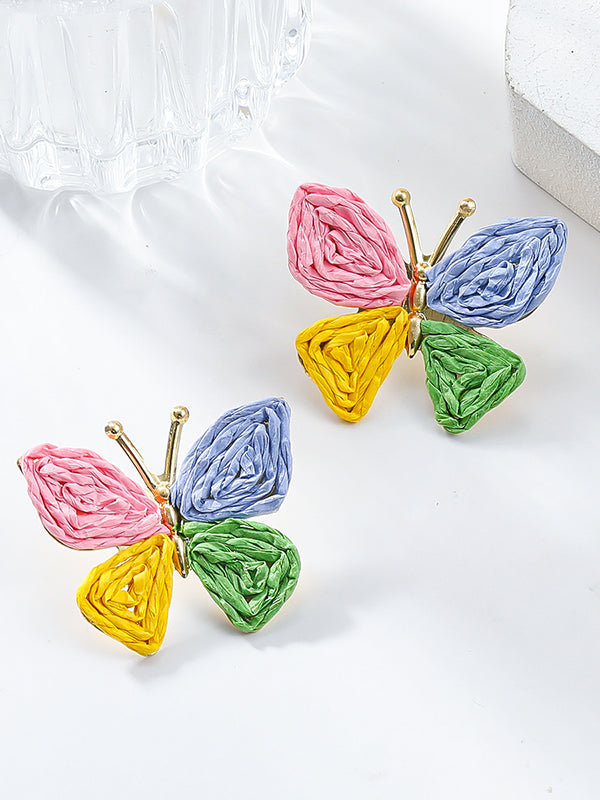 Boucles d'oreilles pendantes en forme de papillon 