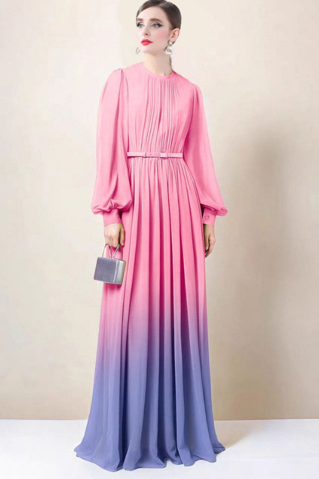 Sandra Long Sleeve Gradient Maxi Dress