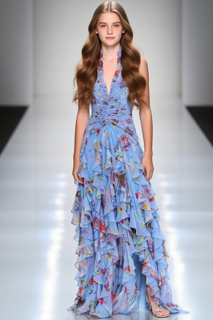 Paloma Ruffled Halter Maxi Dress