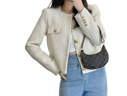 Small Tweed Coat Women | French Vintage Outerwear