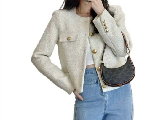 Small Tweed Coat Women | French Vintage Outerwear