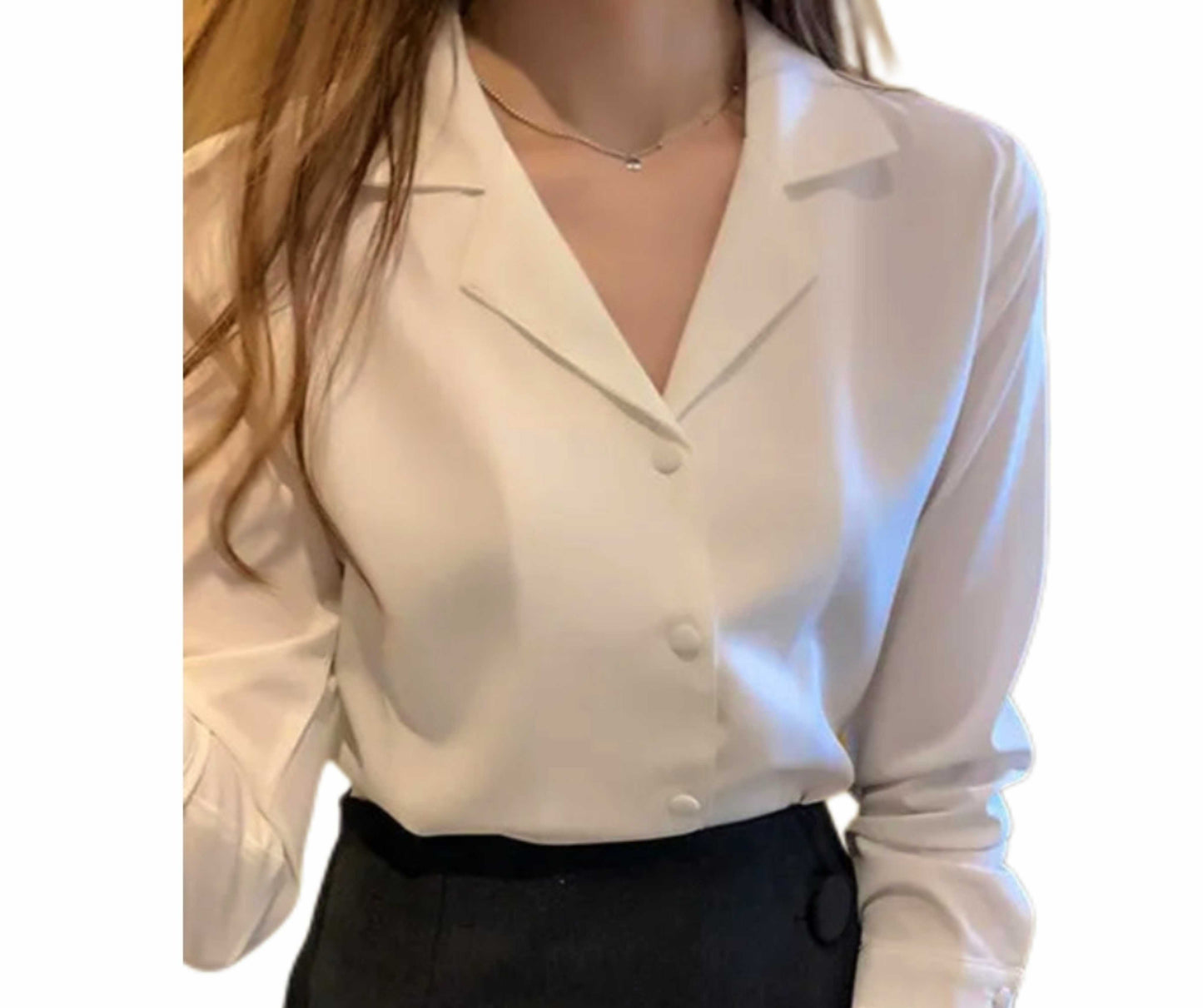 Women Button Down Blouse Shirt | Office Wear Long Sleeve Top