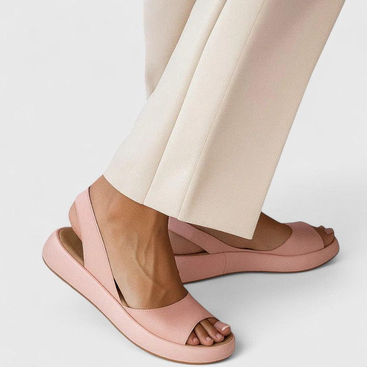 Sunny | Women's Open Toe Platform Wedge Slingback Sandals