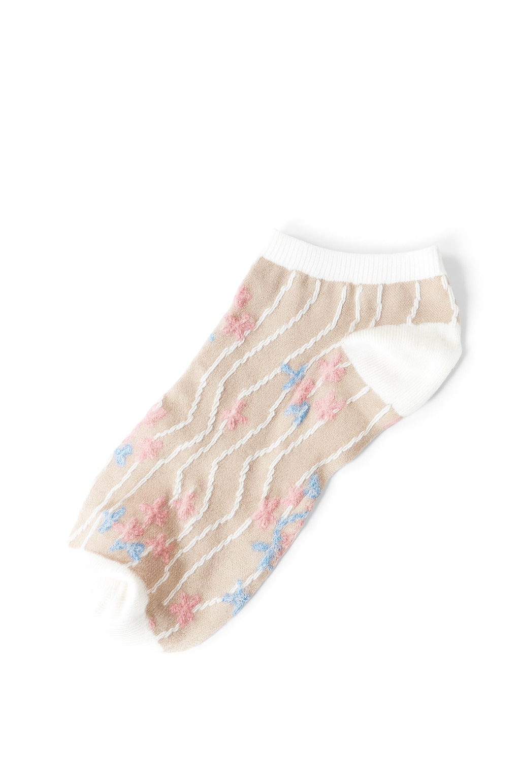 3-Pack Vintage Floral Cable Ankle Socks