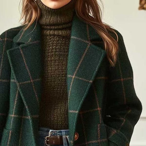 Warm Fabric-Blend Overcoat