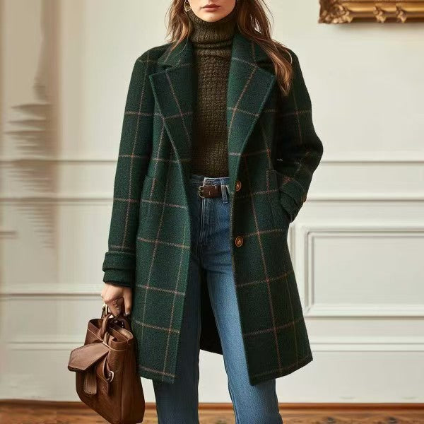 Warm Fabric-Blend Overcoat
