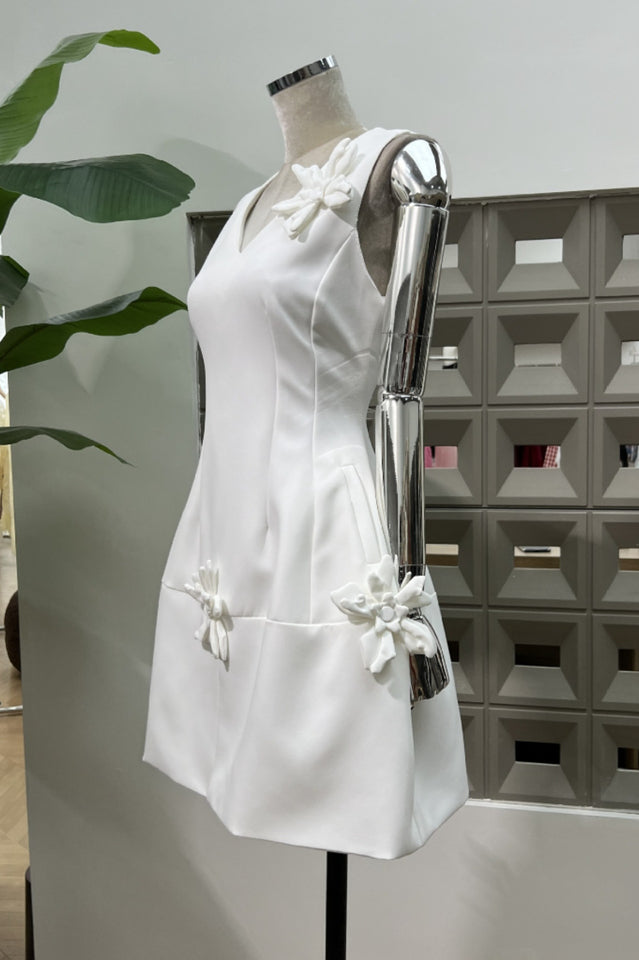 Bertina Floral Applique Mini Dress