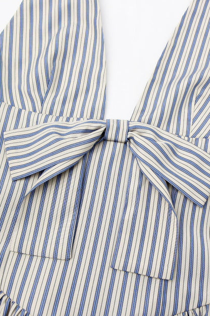 Mackenna Stripe Halter Smock Back Dress