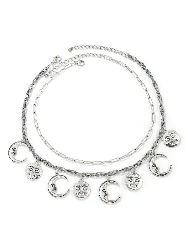 Colliers géométriques à double couche de couleur unie, accessoires 