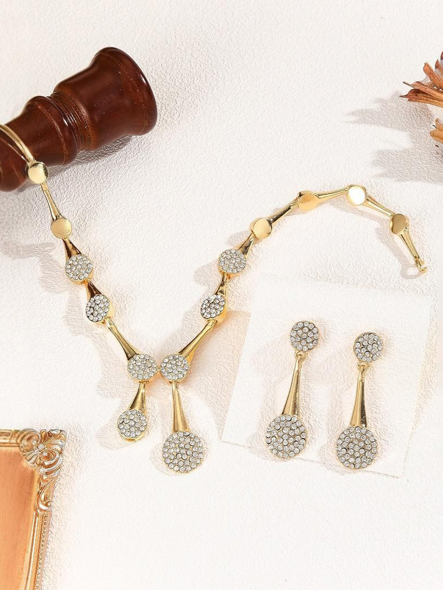 Rhinestone Geometric Necklaces Accessories Drop Earrings