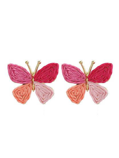 Boucles d'oreilles pendantes en forme de papillon 