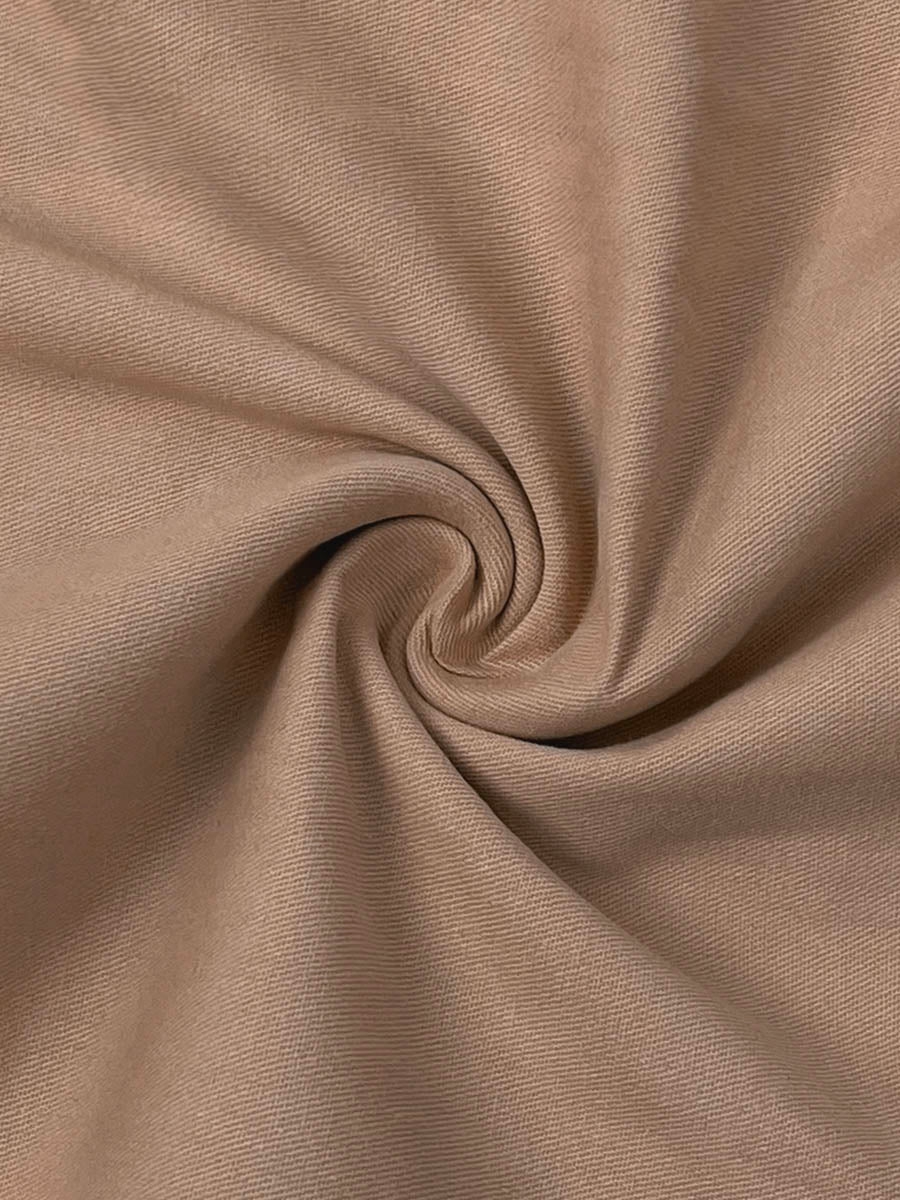 Solid Color Pockets Pleated Wide Leg Loose Pants
