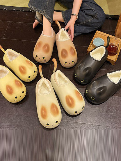 Round-Toe Split-Joint Platform Shoes Slippers