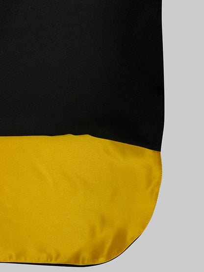 Irregularity Asymmetric Contrast Color Round-Neck Maxi Dresses