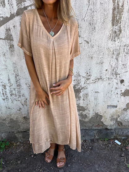 Garnet | Women's Flowy Draped Maxi Dress Cocktail