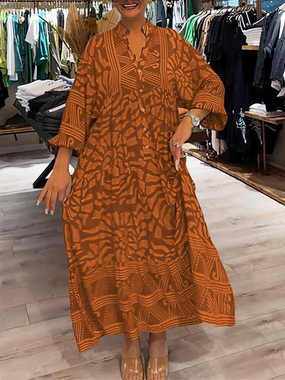 Marigold | Women's V Neck Tummy Control Flowy Loose Fit Dress