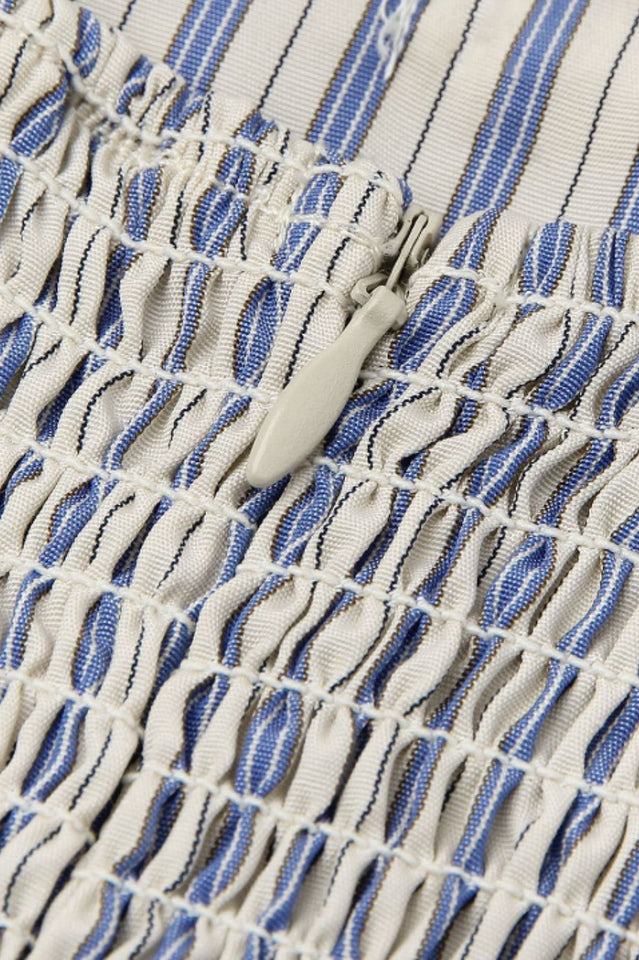 Mackenna Stripe Halter Smock Back Dress