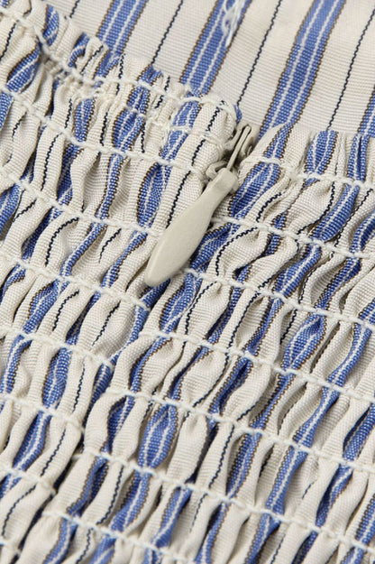 Mackenna Stripe Halter Smock Back Dress