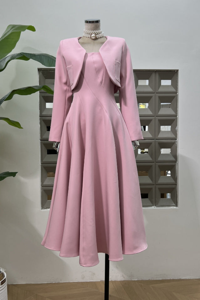 Cora Cropped Jacket + Midi Dress Set