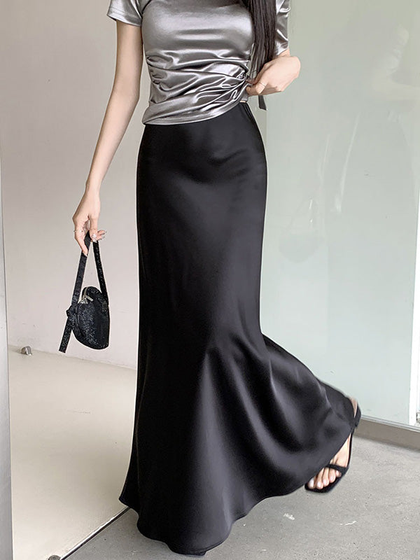 Mermaid Elasticity Solid Color Skirts Bottoms