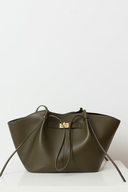 Women Large-Capacity Hand Bag | Metal Lock | Tote Bag | Shoulder Bag Green