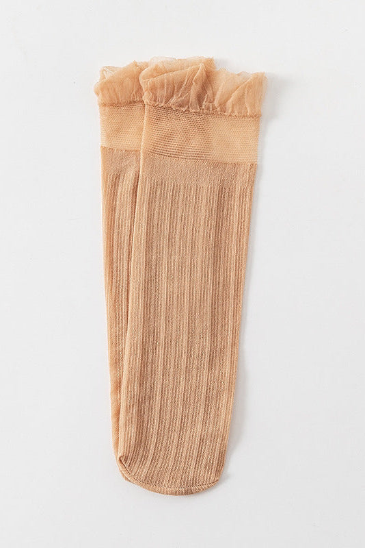 Sheer Ruffle Tulle Sock